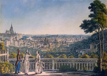 Vista de Praga desde el jardín del Monasterio de Strahov, 1835
